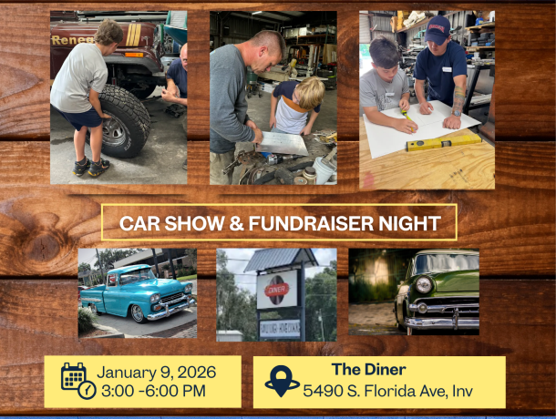 BRINGING BACK SHOP CLASS Diner fundraiser flyer